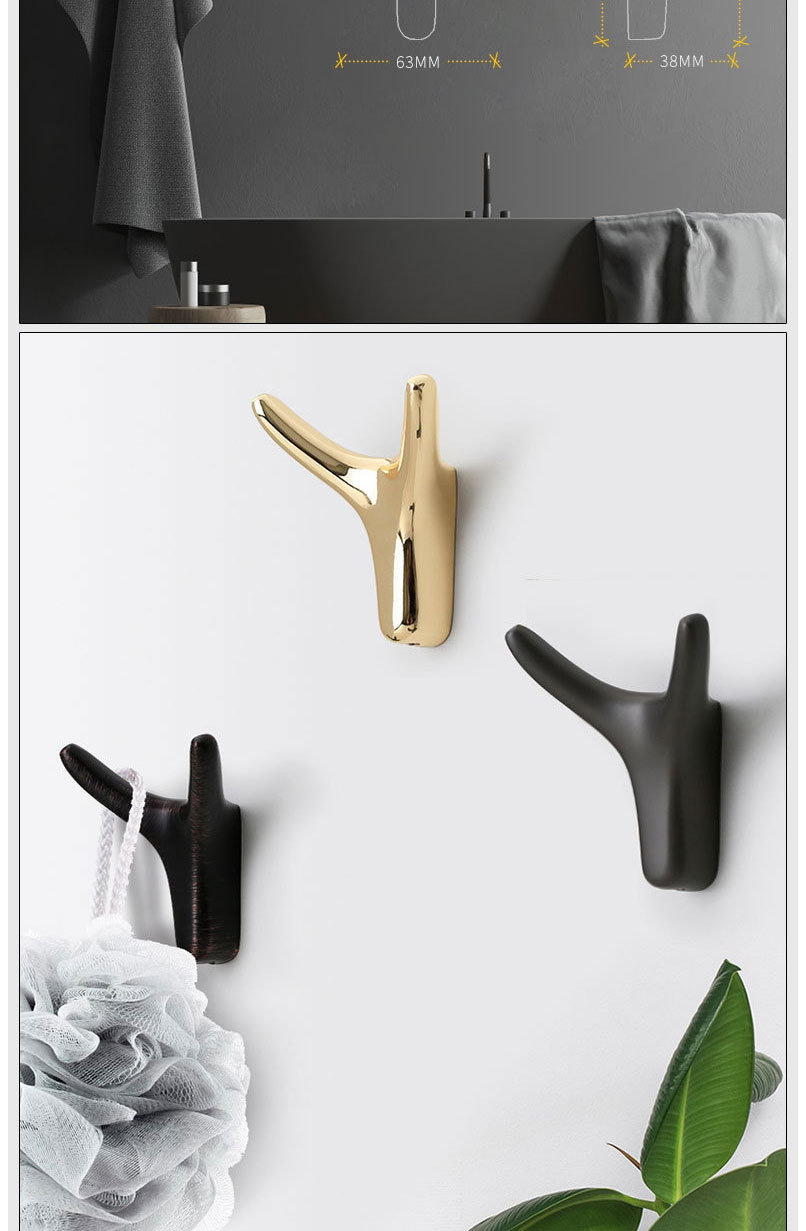 Fashion Brushed Copper 6345- Zinc Alloy Metal Horn Wall Coat Hook,Household goods