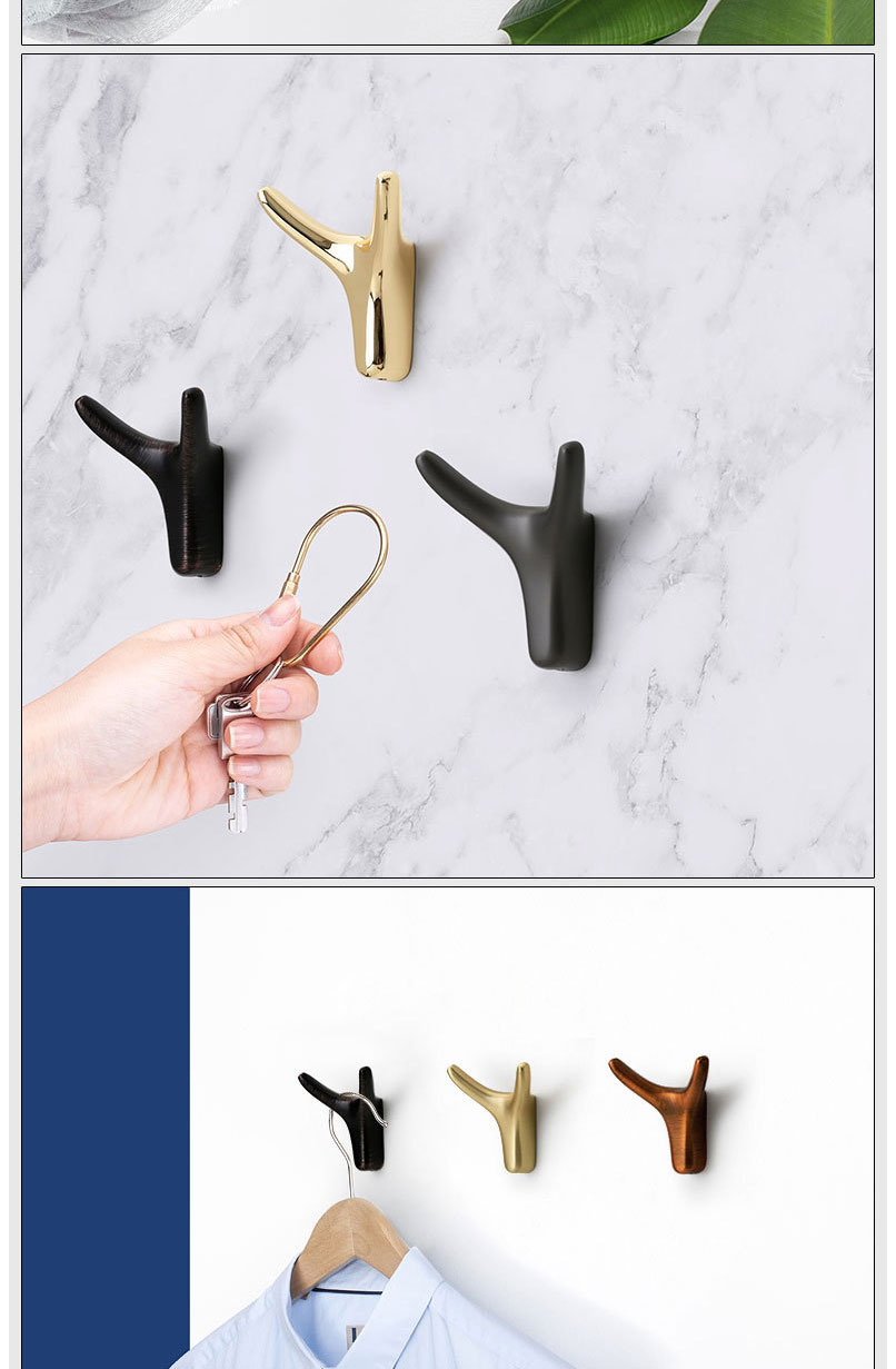 Fashion Brushed Copper 6345- Zinc Alloy Metal Horn Wall Coat Hook,Household goods