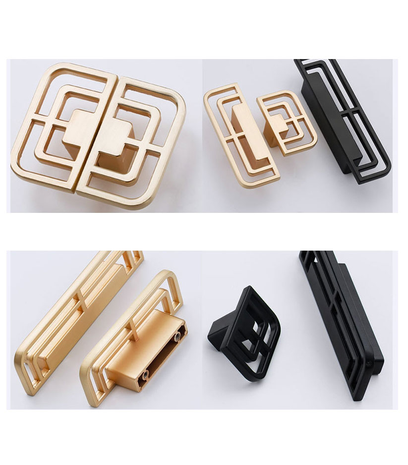 Fashion Brushed Copper 6285-single Hole Zinc Alloy Geometric Drawer Wardrobe Door Handle,Household goods