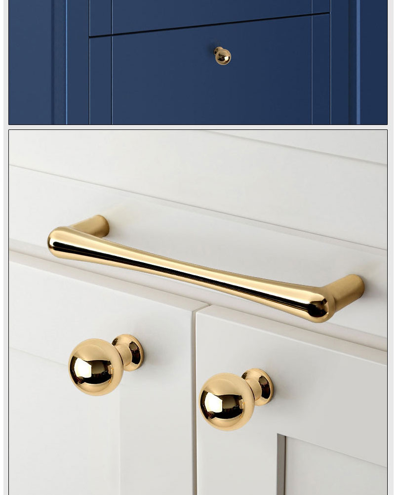 Fashion Rose Gold 6342-single Hole Zinc Alloy Geometric Drawer Wardrobe Door Handle,Household goods
