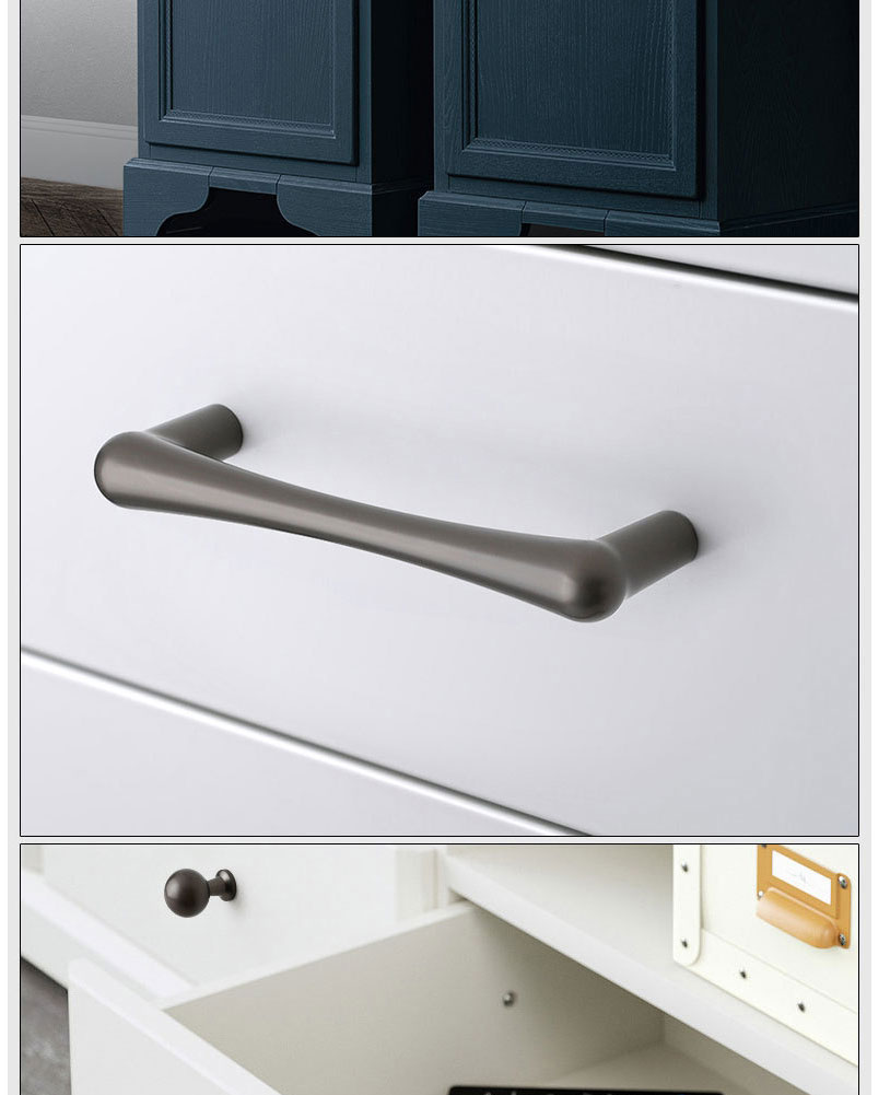 Fashion Pearl Black 6342-single Hole Zinc Alloy Geometric Drawer Wardrobe Door Handle,Household goods