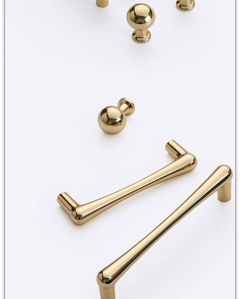 Fashion Rose Gold 6342-single Hole Zinc Alloy Geometric Drawer Wardrobe Door Handle,Household goods