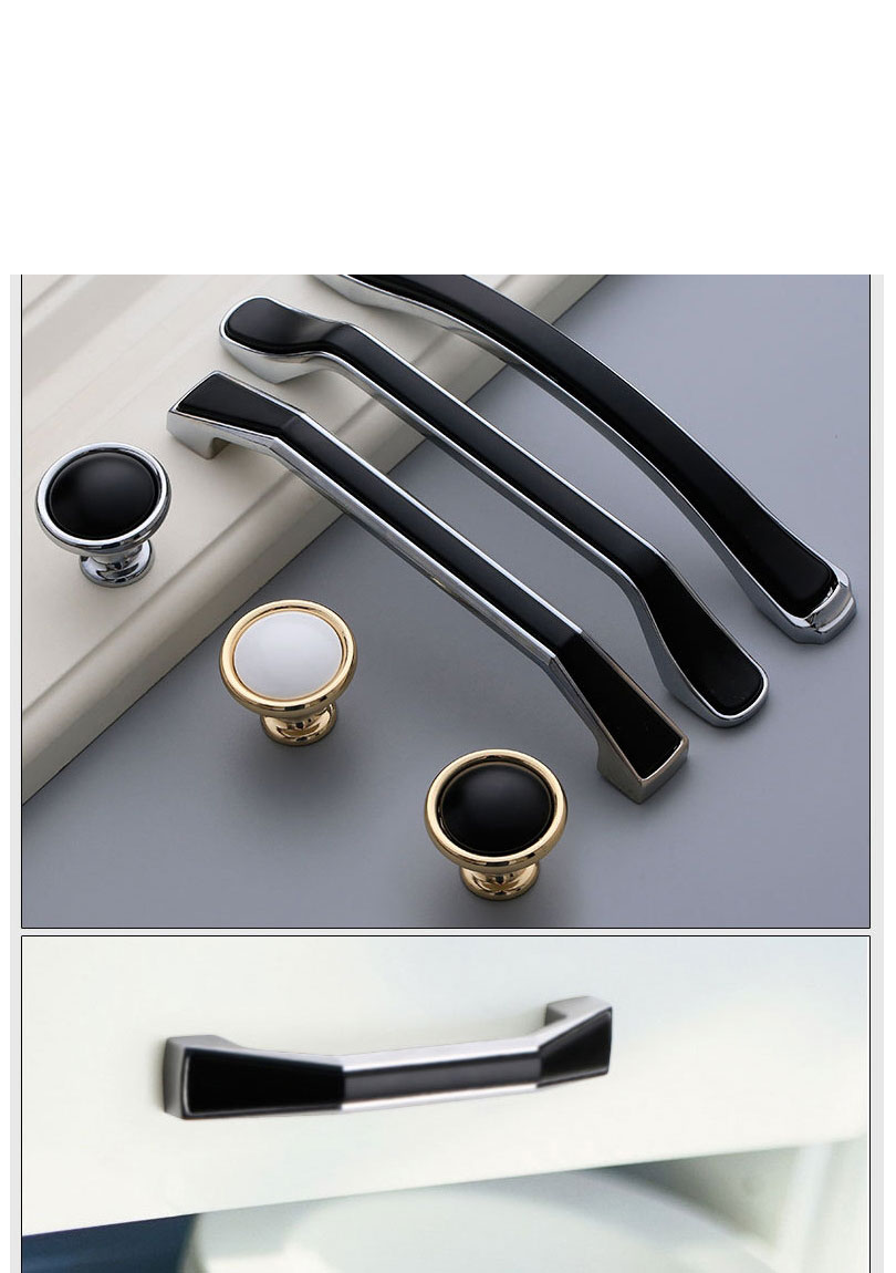 Fashion Black/japanese Gold 6328-128 Pitch Zinc Alloy Geometric Drawer Wardrobe Door Handle,Household goods
