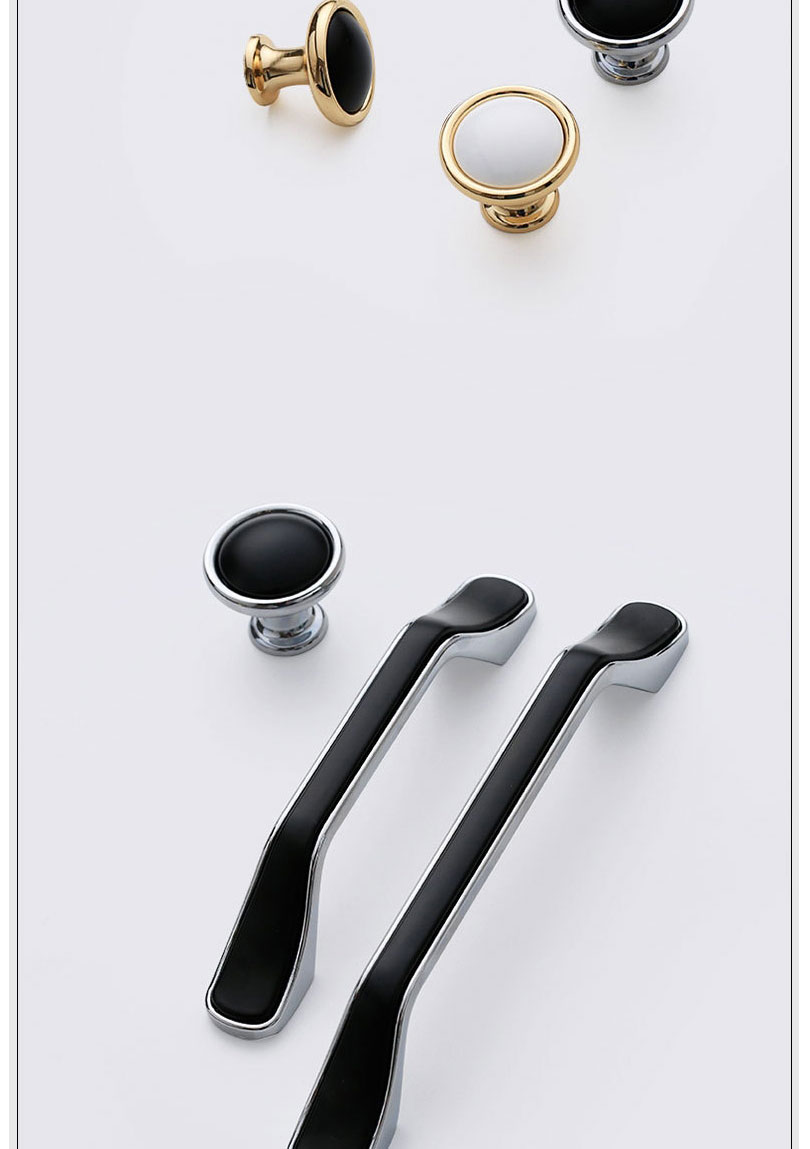 Fashion Black/japanese Gold 6355-64 Pitch Zinc Alloy Geometric Drawer Wardrobe Door Handle,Household goods