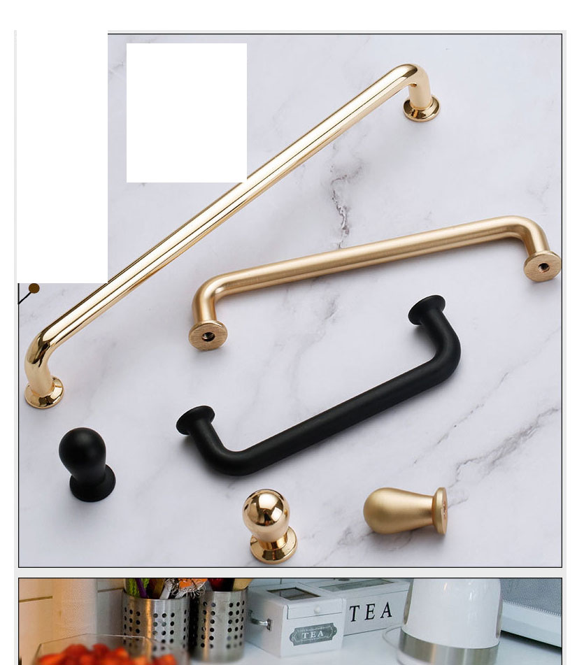 Fashion Brushed Copper 6284-128 Pitch Zinc Alloy Geometric Drawer Wardrobe Door Handle,Household goods