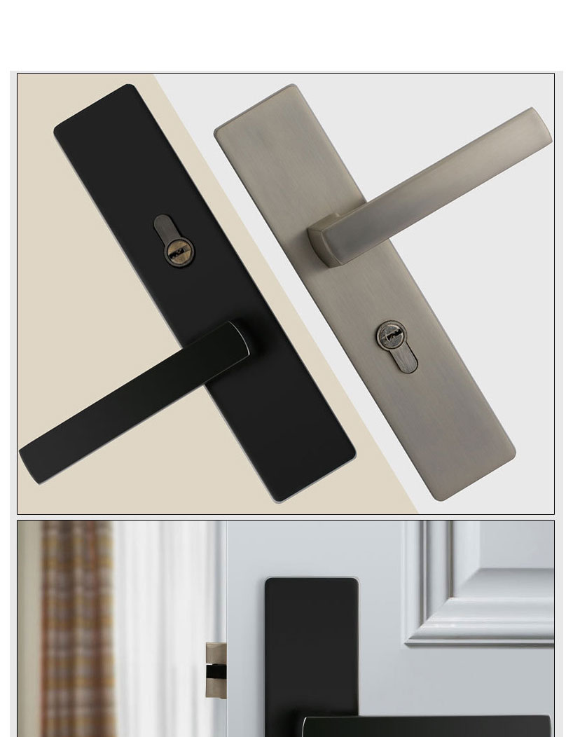 Fashion 7005-black Zinc Alloy Geometric Door Handle,Household goods