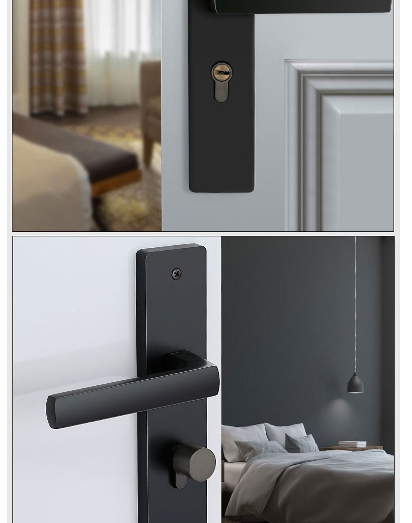 Fashion 7005-black Zinc Alloy Geometric Door Handle,Household goods