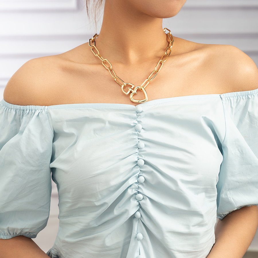 Fashion Gold Alloy Love Chain Necklace,Chains