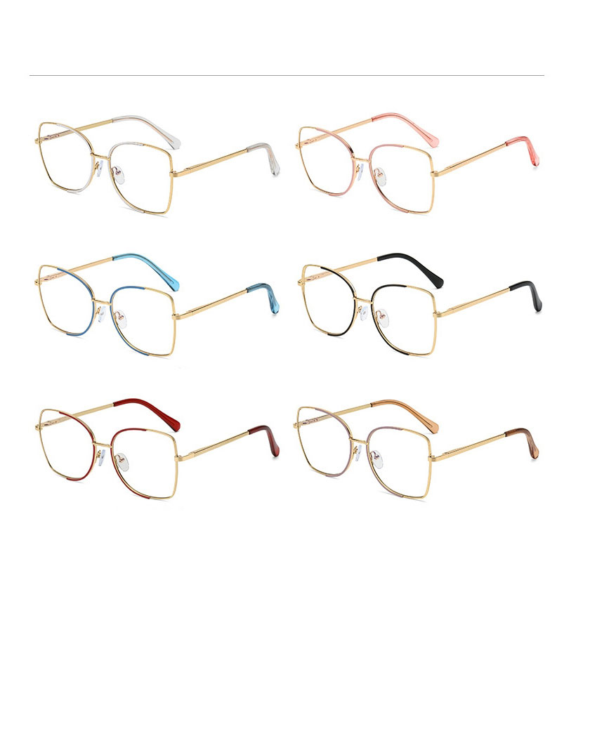 Fashion Red/blue Light Large Square Frame Flat Mirror With Metal Spring Legs,Fashion Glasses