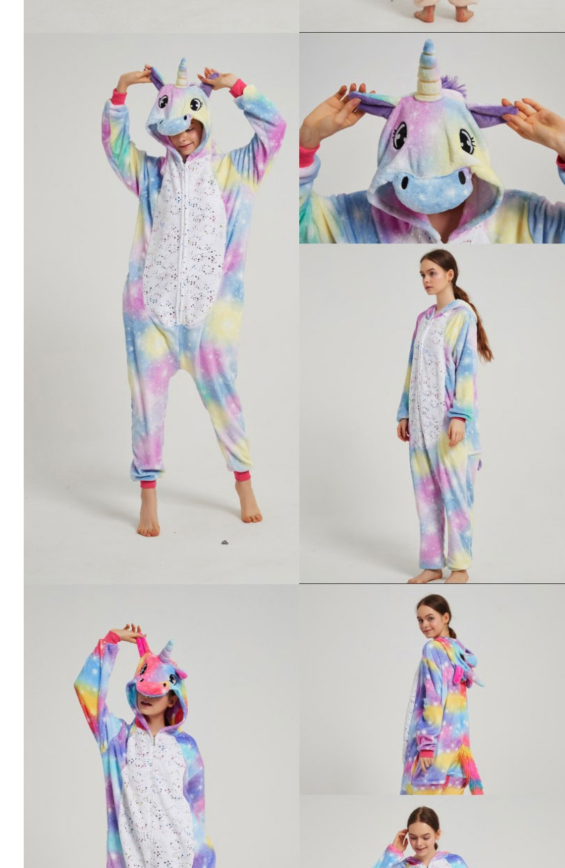 Fashion Universe Pegasus Flannel Cartoon Print One-piece Hooded Pajamas,Cartoon Pajama