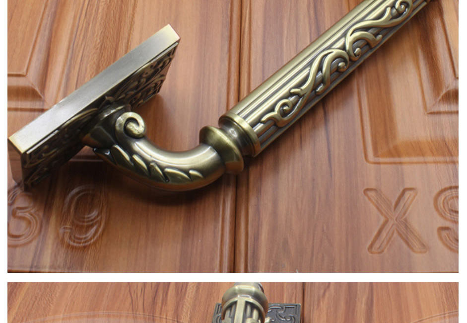 Fashion 9856 Surface Mounted Red Ancient-total Length 353mm Zinc Alloy Geometric Cabinet Handle,Household goods