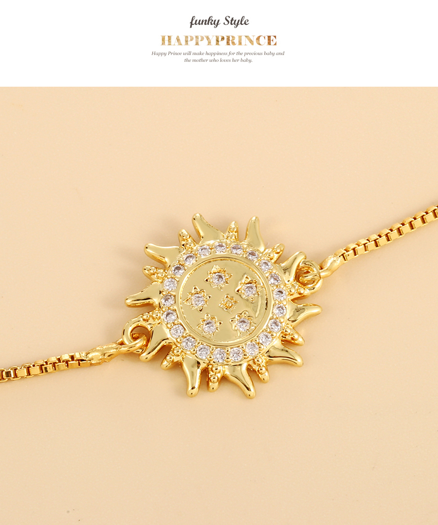 Fashion Gold Copper Inlaid Zirconium Irregular Beaded Bracelet,Bracelets