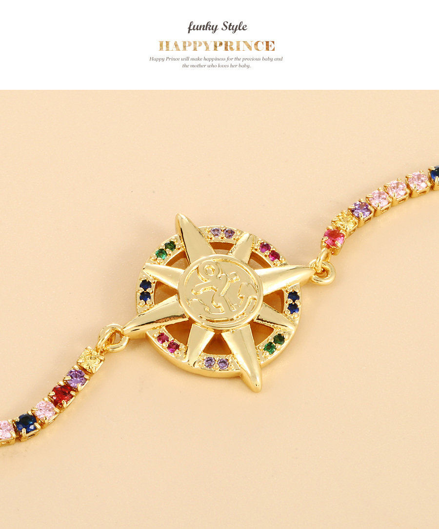 Fashion Color Copper Inlaid Zirconium Star Bracelet,Bracelets