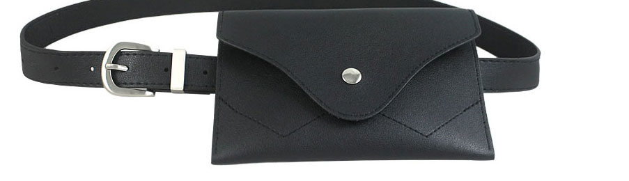 Fashion Waistbag Type A (black) Faux Leather Rivet Cell Phone Bag Thin Belt,Thin belts