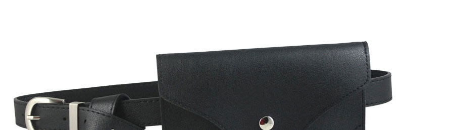 Fashion Waist Bag Type B (black) Faux Leather Rivet Cell Phone Bag Thin Belt,Thin belts