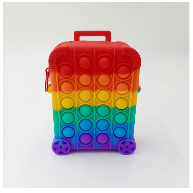 Fashion Purple Rainbow (including Shoulder Strap) Color Push Trolley Case Diagonal Bag,Shoulder bags