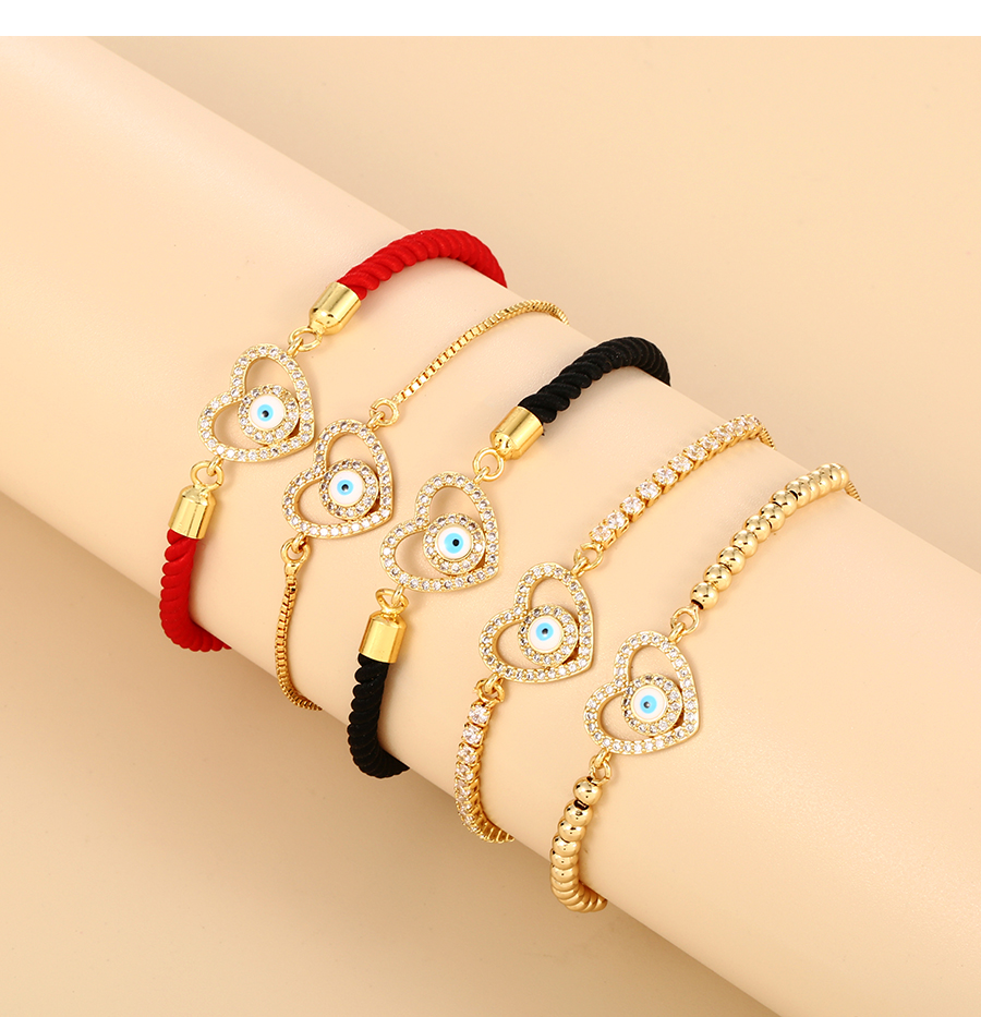 Fashion Golden-3 Copper Inlaid Zirconium Love Eye Bracelet,Bracelets