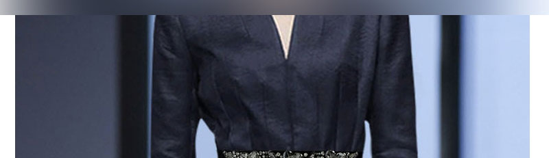 Fashion Black Geometric Rhinestone Woven Fabric Wide Edge Belt,Wide belts