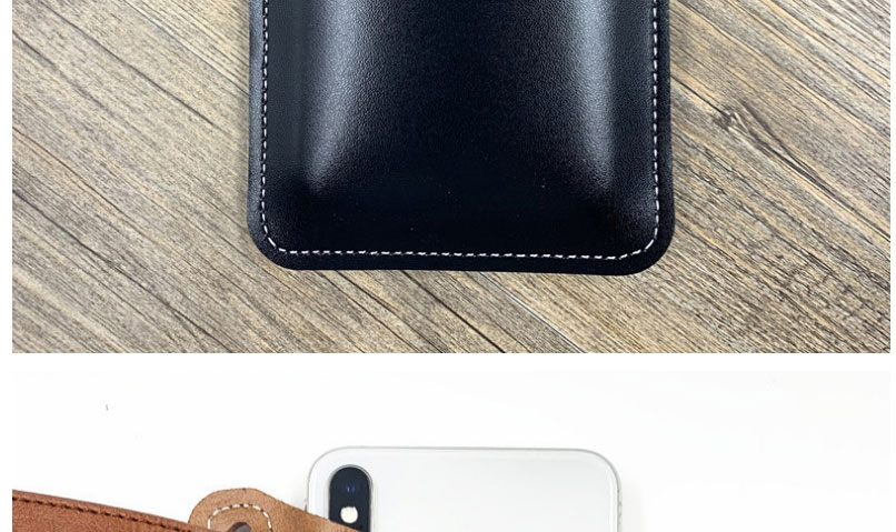 Fashion Light Brown Pu Leather Waist Phone Case,Household goods