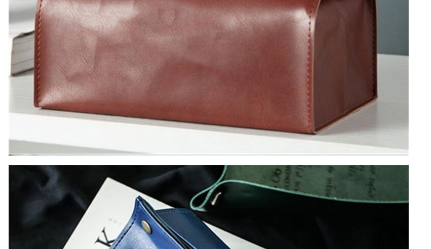 Fashion Grey Leather Geometric Drawer Box,Home Decor