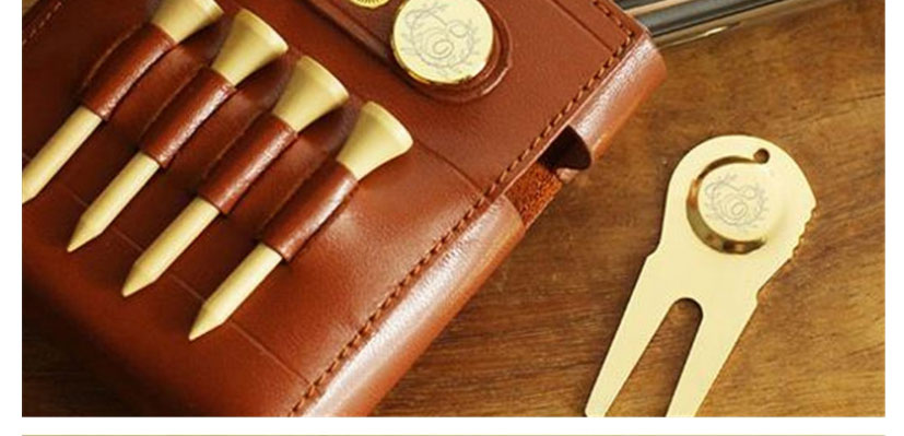 Fashion Coffee Color Leather Multi-function Golf Ball Stud Holster,Home Decor