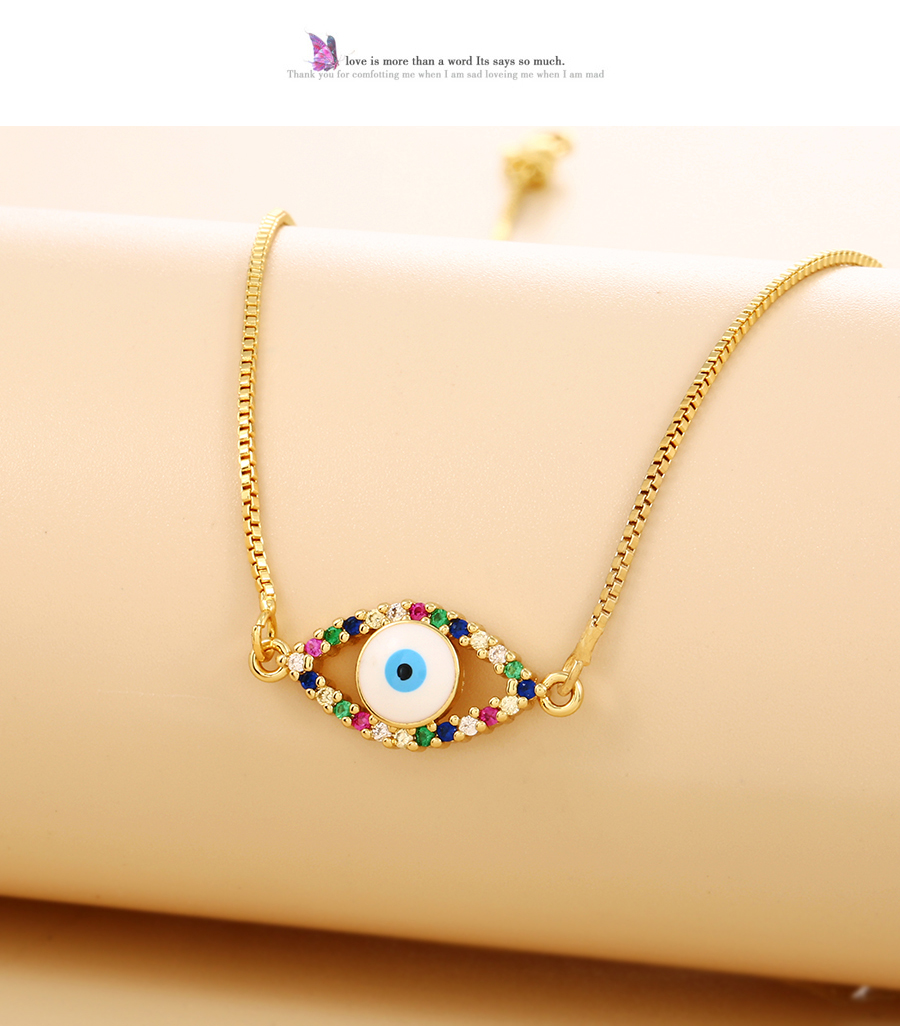 Fashion Color Copper Inlaid Zirconium Oil Drip Eye Necklace,Necklaces