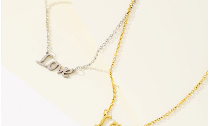 Fashion Steel Color Titanium Letter Necklace,Necklaces