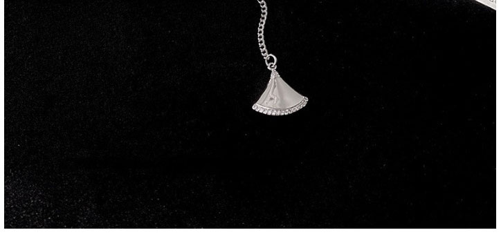 Fashion Silver Color Titanium Steel Diamond Scalloped Necklace,Necklaces