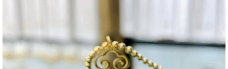 Fashion Gold Color Titanium Steel Auspicious Cloud Blessing Necklace,Necklaces