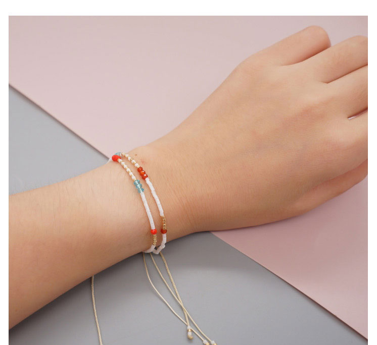 Fashion B Geometric Rice Beads Beaded Pull Handle Rope,Beaded Bracelet