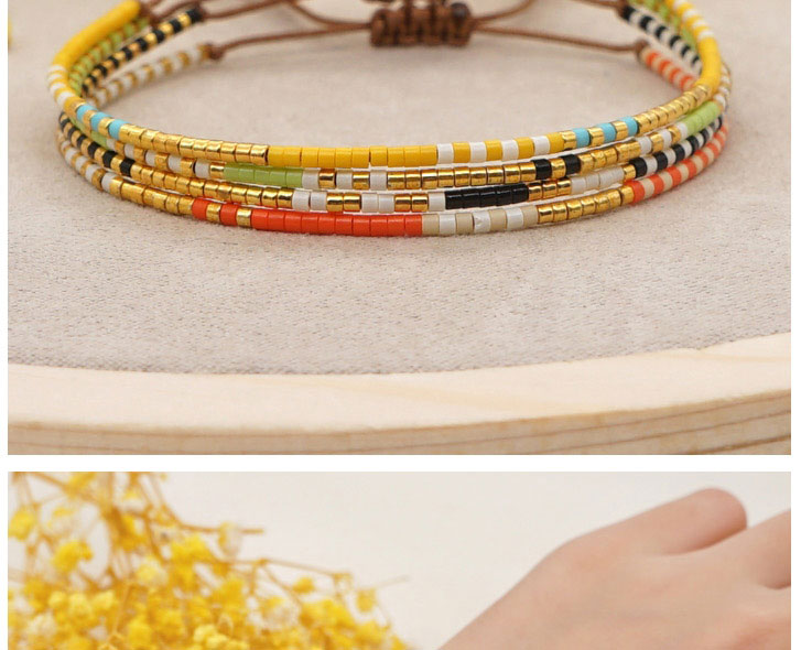 Fashion C Geometric Rice Beads Beaded Pull Handle Rope,Beaded Bracelet