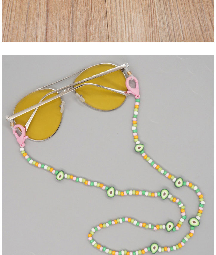 Fashion A Geometric Colorful Rice Bead Beaded Avocado Glasses Chain,Sunglasses Chain