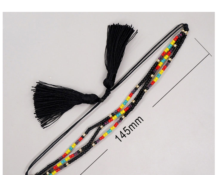 Fashion C Geometric Colorful Rice Beads Beaded Drawstring Rope,Beaded Bracelet