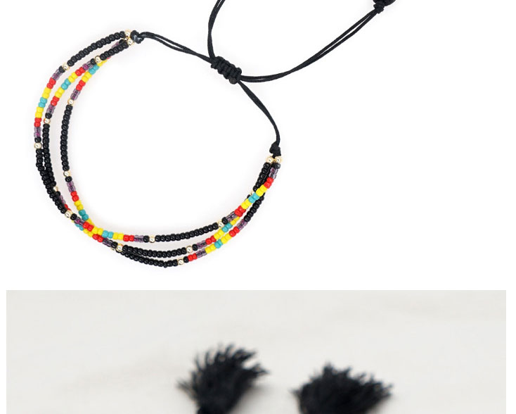 Fashion A Geometric Colorful Rice Beads Beaded Drawstring Rope,Beaded Bracelet