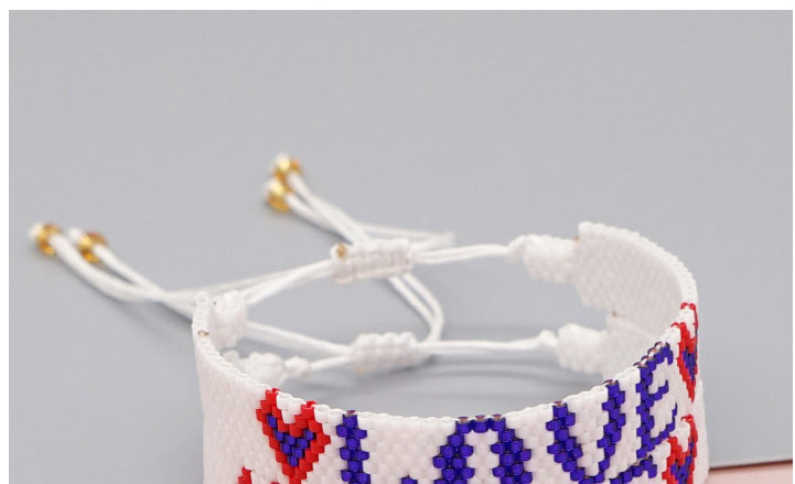 Fashion A Rice Bead Woven Letter Pull Bracelet,Beaded Bracelet