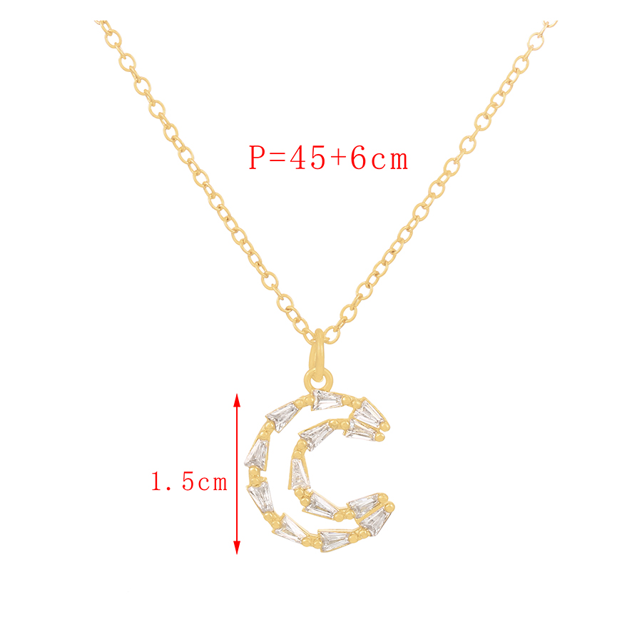 Fashion Golden-2 Irregular Copper Inlaid Zirconium Necklace,Necklaces