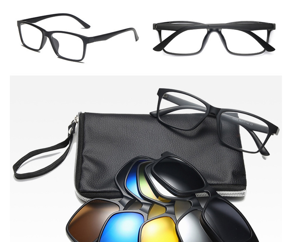 Fashion 2305pc Frame Geometric Magnetic Sunglasses Lens Set,Glasses Accessories