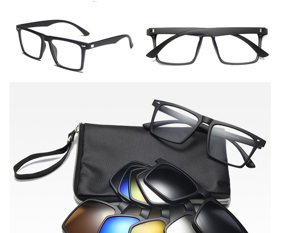 Fashion 2291pc Frame Geometric Magnetic Sunglasses Lens Set,Glasses Accessories