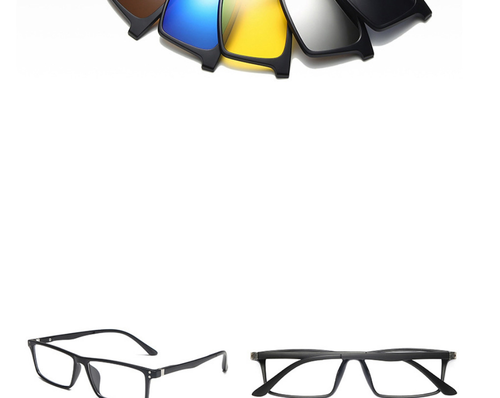 Fashion 2316pc Frame Geometric Magnetic Sunglasses Lens Set,Glasses Accessories