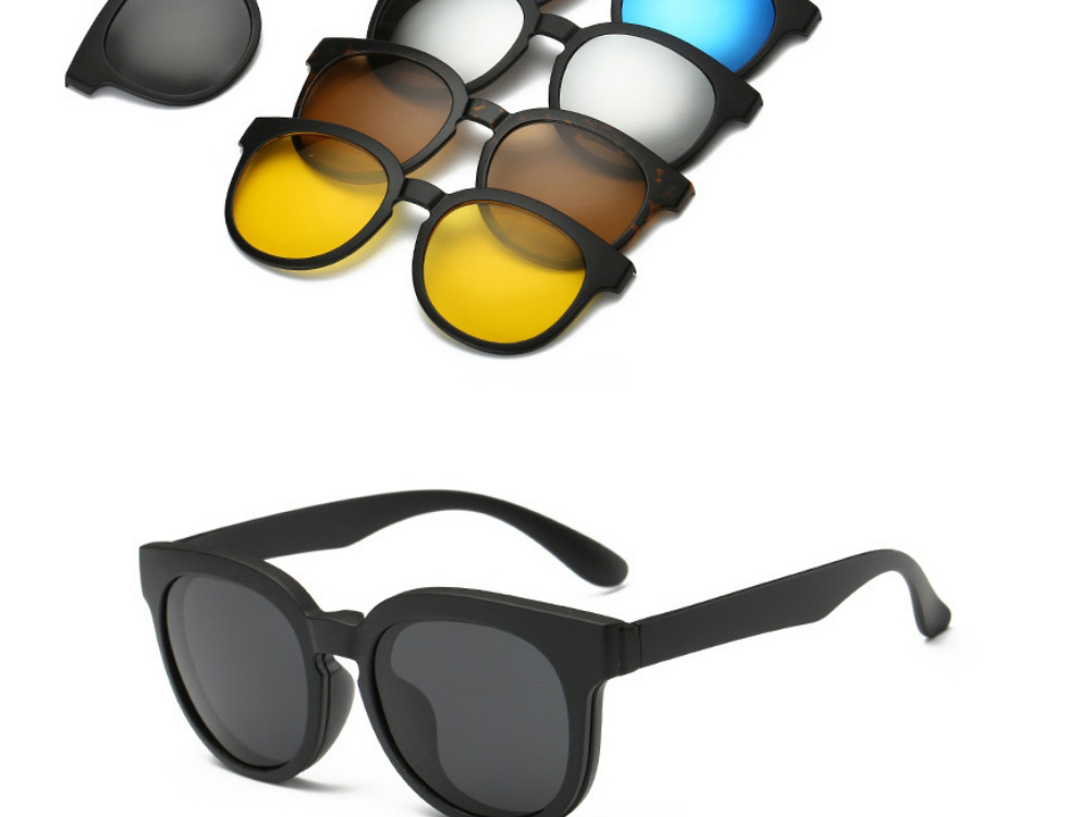 Fashion 2201pc Frame Geometric Magnetic Sunglasses Lens Set,Glasses Accessories