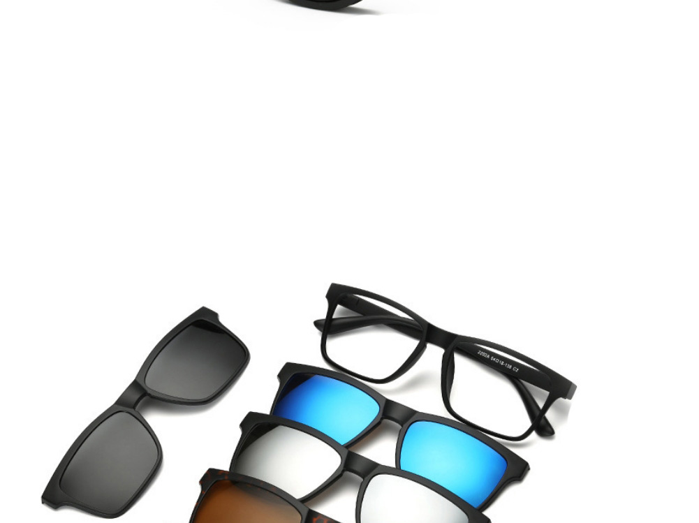 Fashion 2256tr Frame Geometric Magnetic Sunglasses Lens Set,Glasses Accessories