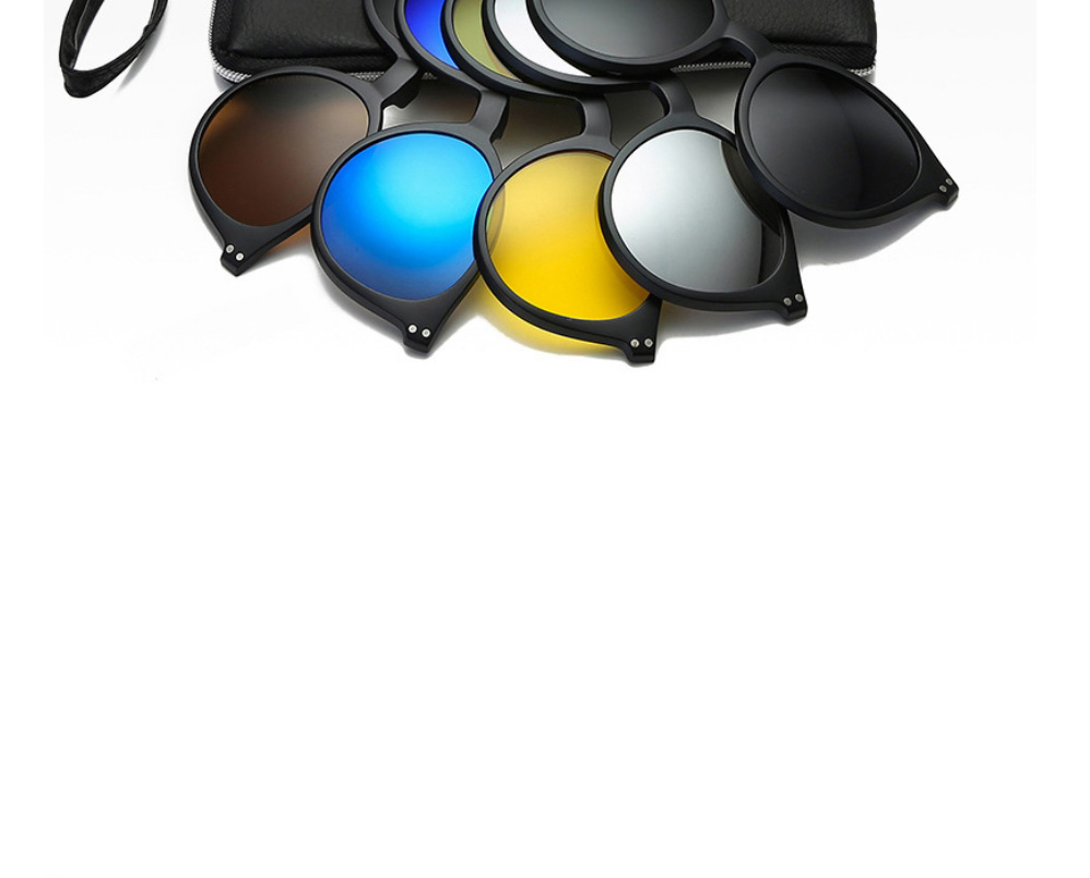 Fashion 2231pc Rack 5 Pieces Geometric Magnetic Sunglasses Lens Set,Glasses Accessories