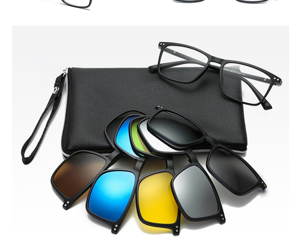 Fashion 2307pc Rack 5 Pieces Geometric Magnetic Sunglasses Lens Set,Glasses Accessories