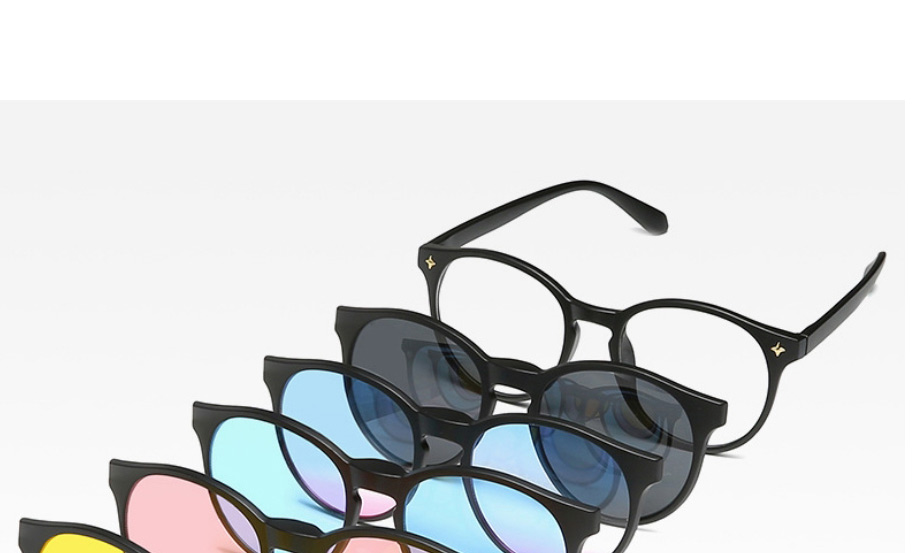 Fashion 2248apc Material Frame Geometric Magnetic Sunglasses Lens Set,Glasses Accessories