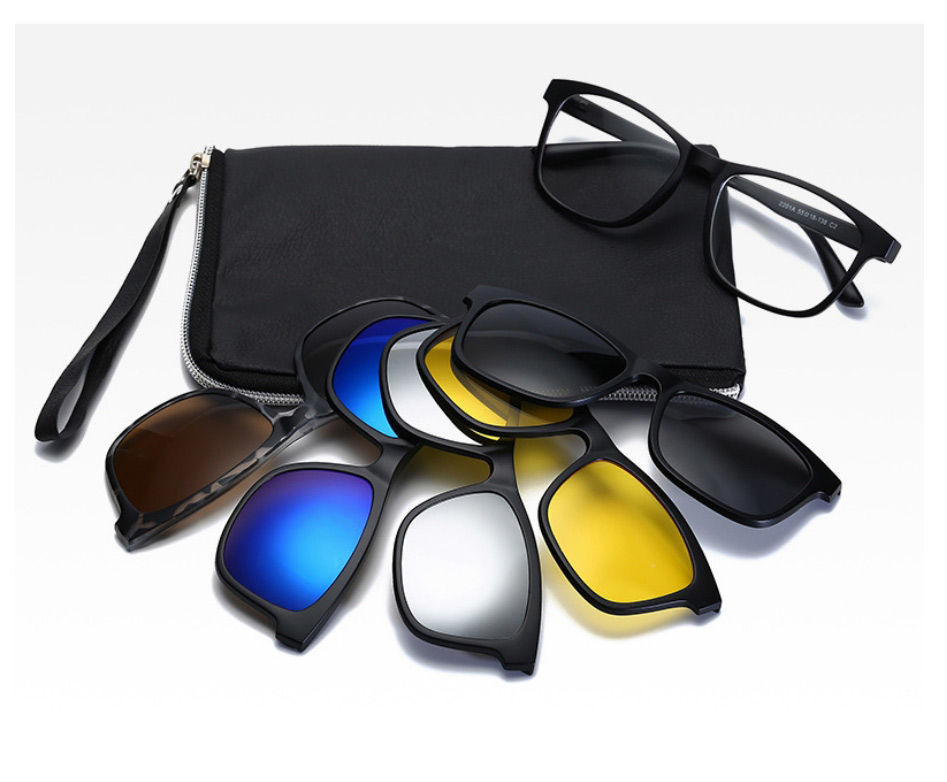 Fashion 2290pc Frame Geometric Magnetic Sunglasses Lens Set,Glasses Accessories