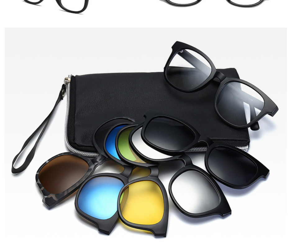 Fashion 2290pc Frame Geometric Magnetic Sunglasses Lens Set,Glasses Accessories