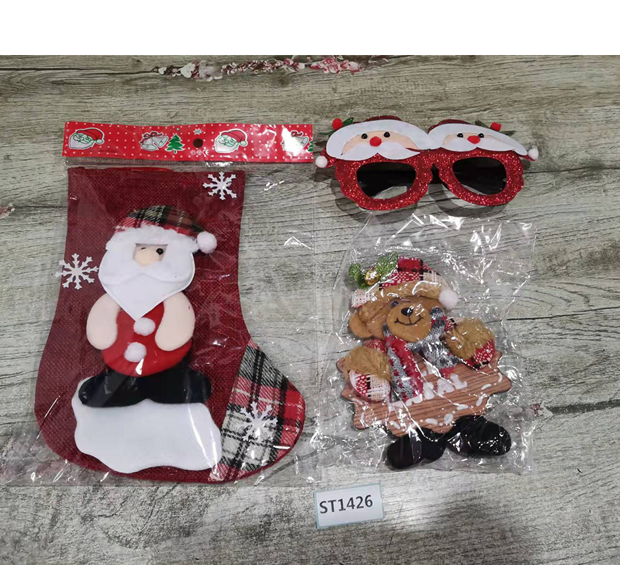 Fashion Suit Santa Claus Eyes Decoration Sock Bag,Festival & Party Supplies