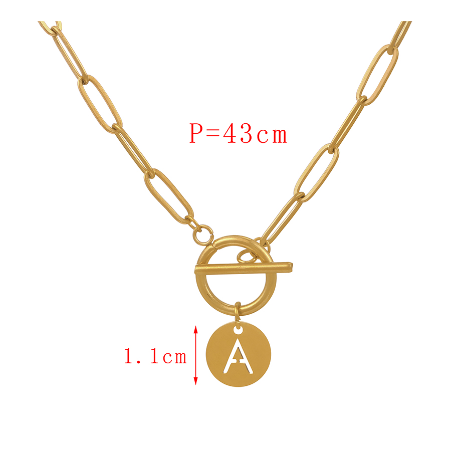 Fashion Z Titanium Steel Disc 26 Letters Ot Buckle Necklace,Necklaces