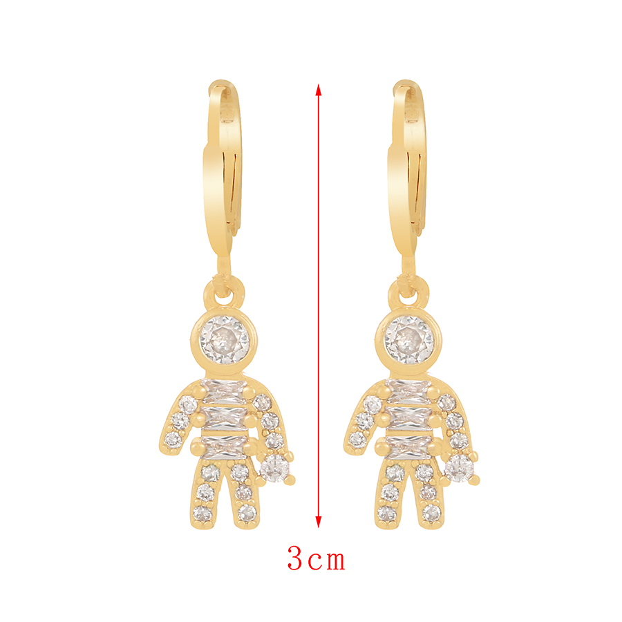 Fashion Golden-2 Copper Inlaid Zircon Girl Earrings,Earrings