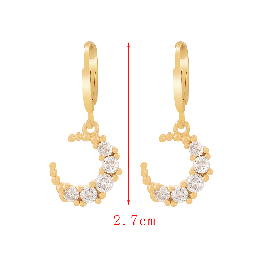 Fashion Golden-2 Copper Inlaid Zircon Five-pointed Star Earrings,Earrings